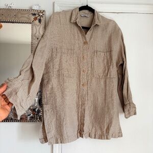 Linenfox Vika Shirt in natural linen size xs